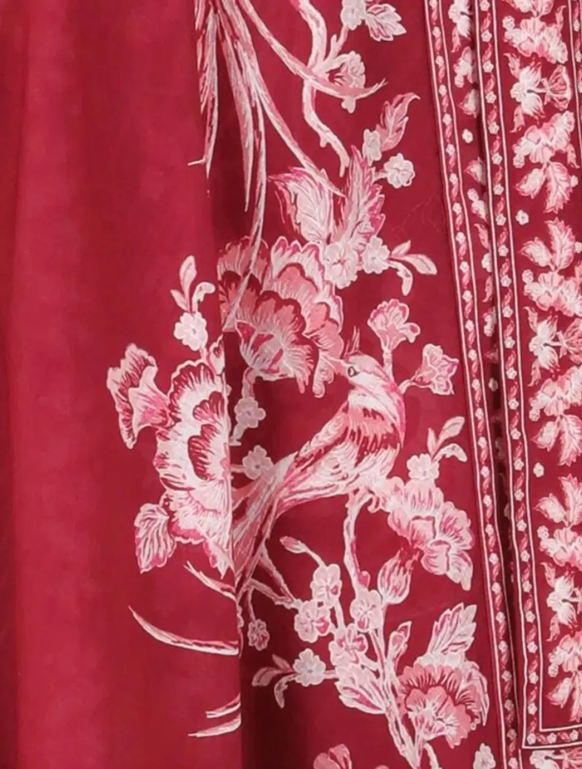 Zimmermann Tiggy Wrap Midi Dress Rhubarb Bird Floral Size 0 / 8 AU - Image 3