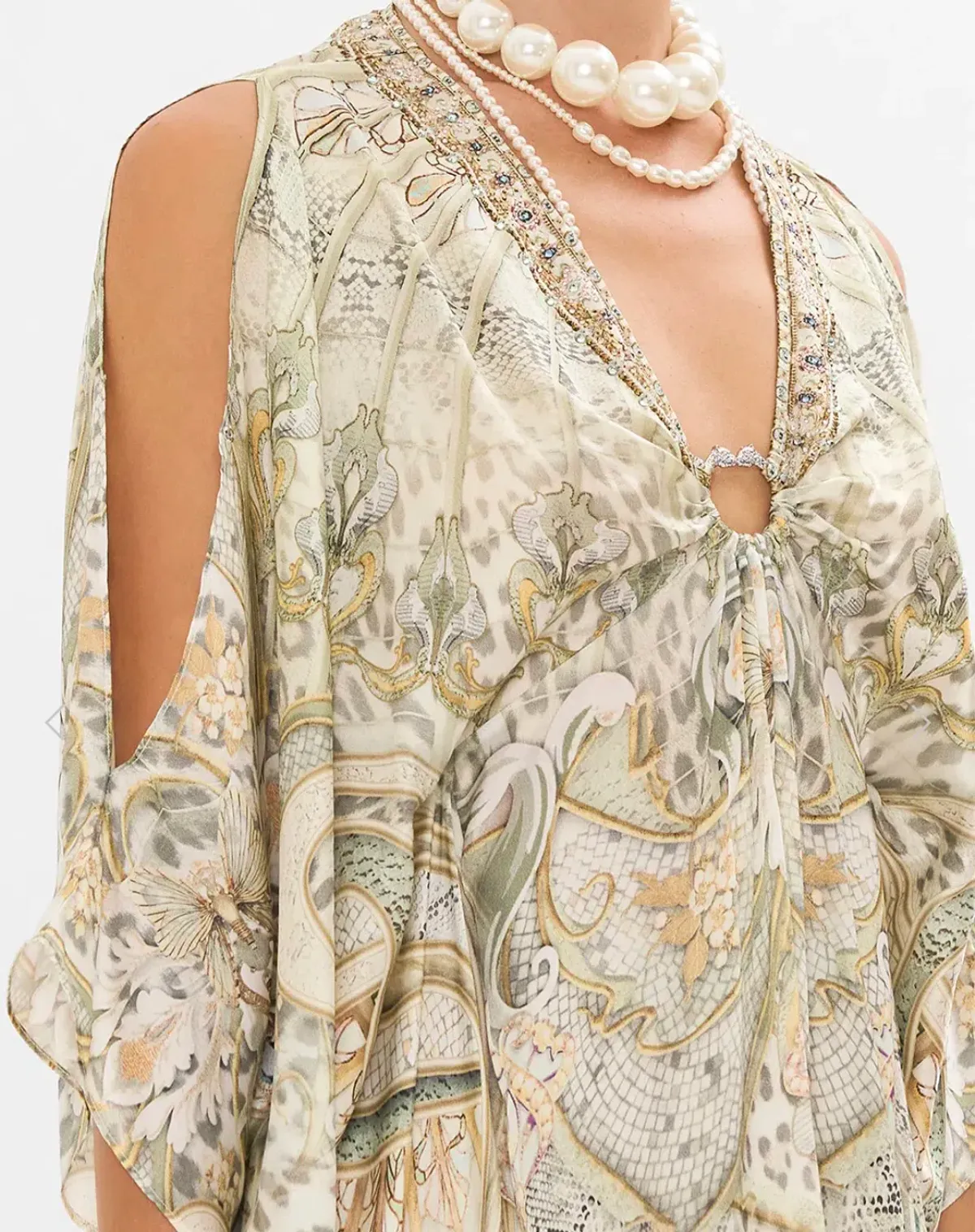Camilla Ivory Tales Silk Kaftan With Hardware Cream One Size - Image 2