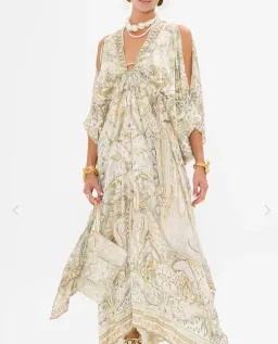 Camilla Ivory Tales Silk Kaftan With Hardware Cream One Size for rent on The Volte - image 5