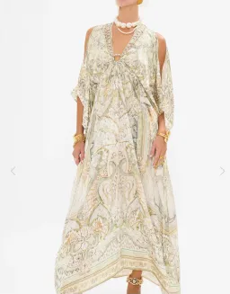 Camilla Ivory Tales Silk Kaftan With Hardware Cream One Size for rent on The Volte - image 3