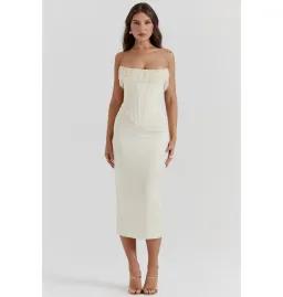 House of CB Nalitta Embellished Strapless Dress Vintage Cream Size Small / AU 8 for rent on The Volte - image 1