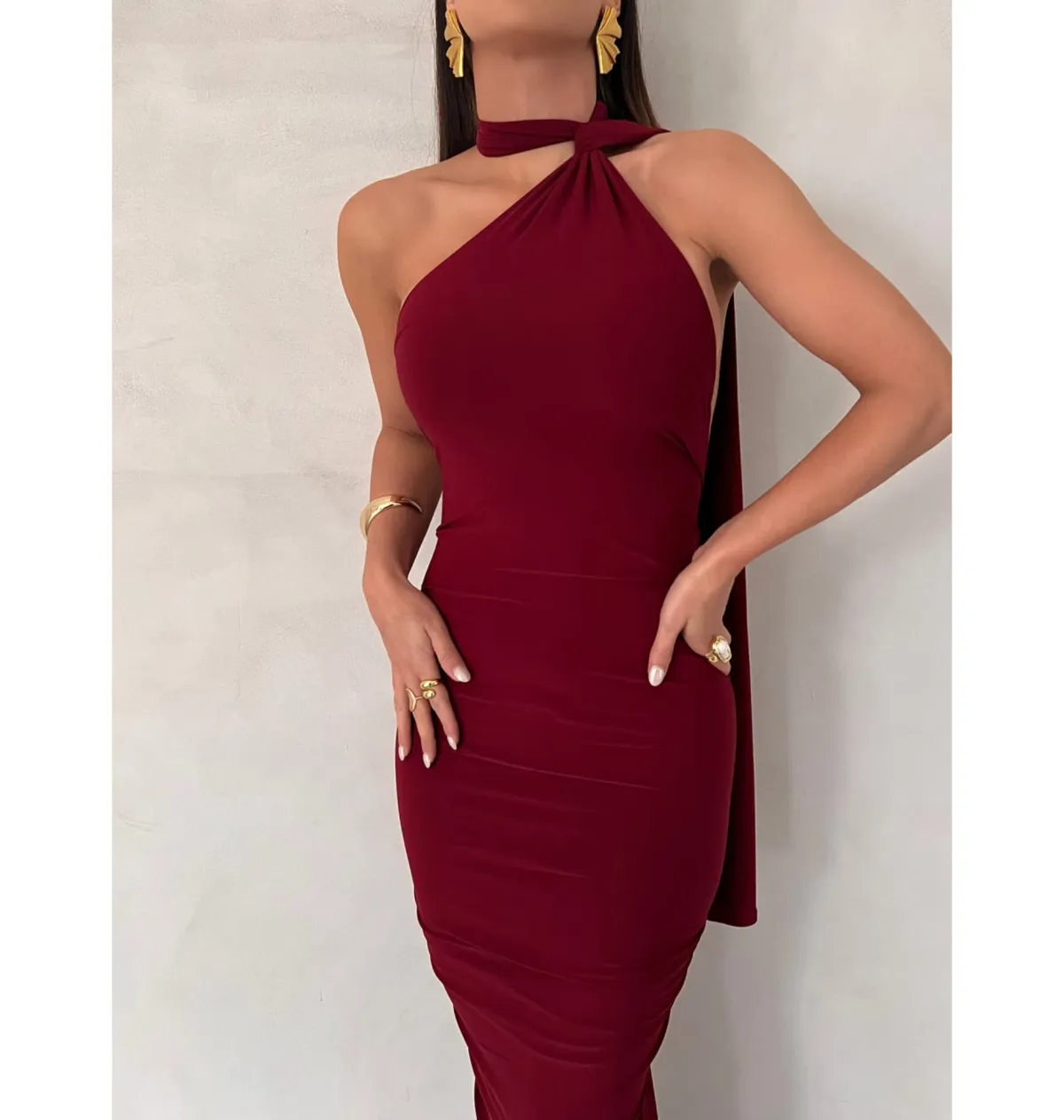 Melani The Label Leoni Dress in Wine Size AU 6 - Image 4