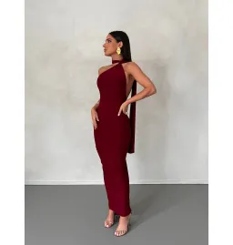 Melani The Label Leoni Dress in Wine Size AU 6 for rent on The Volte - image 5