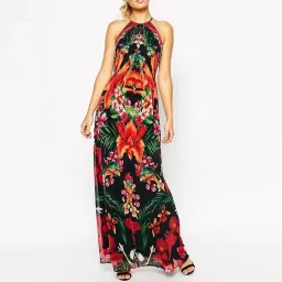 Ted Baker Mircana Toucan Maxi Dress Tropical Flower Peacock Print Size 1 / AU 8 for rent on The Volte - image 1