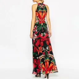 Ted Baker Mircana Toucan Maxi Dress Tropical Flower Peacock Print Size 1 / AU 8 for rent on The Volte - image 3