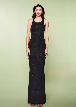 Asta Resort Natalia Long Maxi Dress in Black Sequin Size M / AU 10 for rent on The Volte - image 4