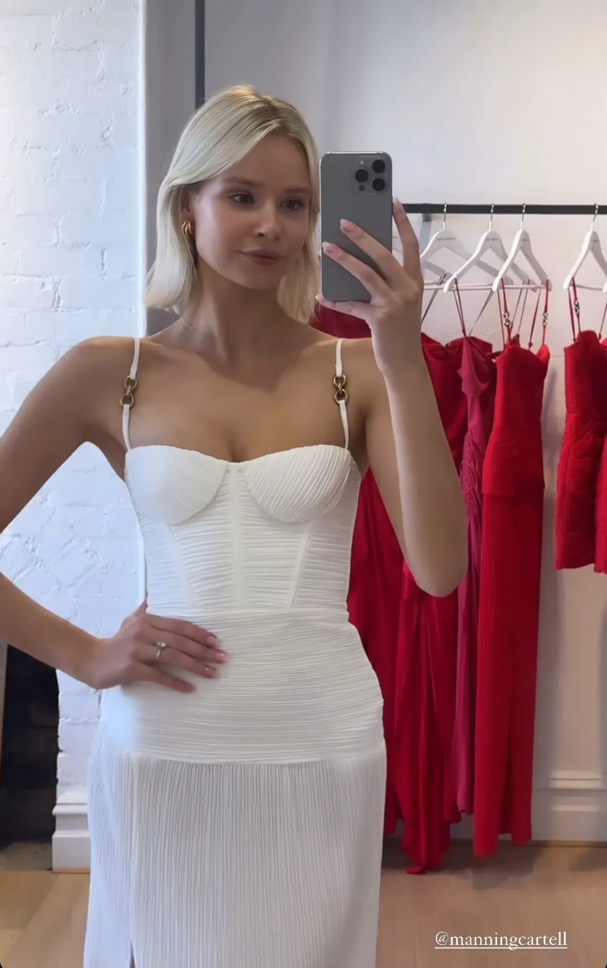 Manning Cartell Double Time Pleat Dress in White | Size S Small AU 8 - Image 2