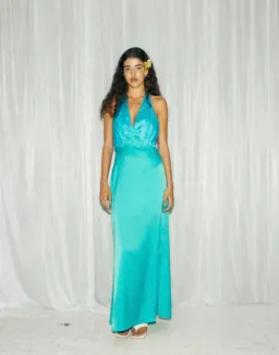 The Wolf Gang Oahu Slip Maxi Dress in Aquamarine Blue | Size S Small AU 8  for rent on The Volte - image 9