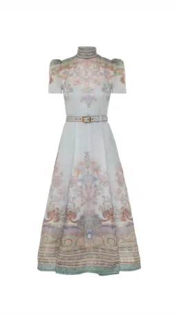 Zimmermann The Eden Belted Midi Dress in Blue Paisley Size 2 /12 for rent on The Volte - image 2
