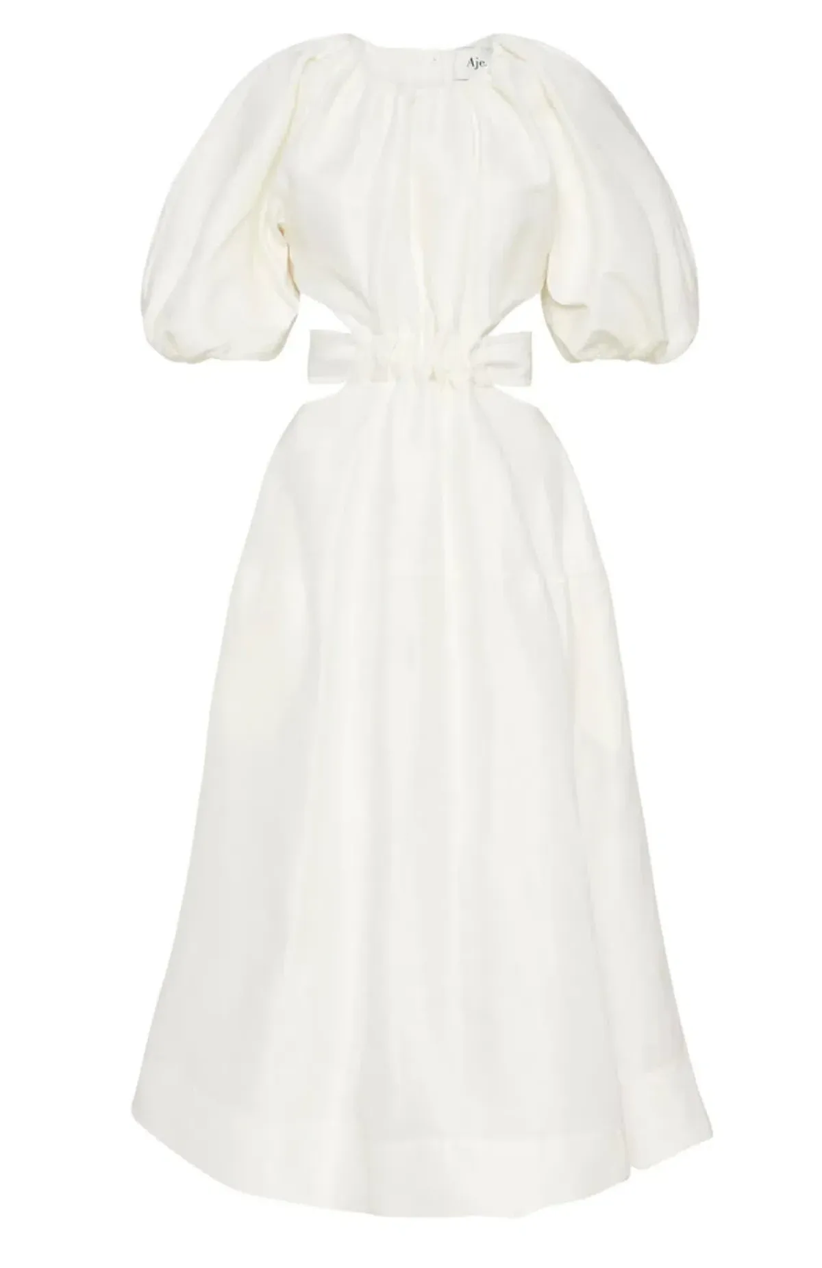 Aje Mimosa Cutout Midi Dress Ivory Size AU 4 - Image 4