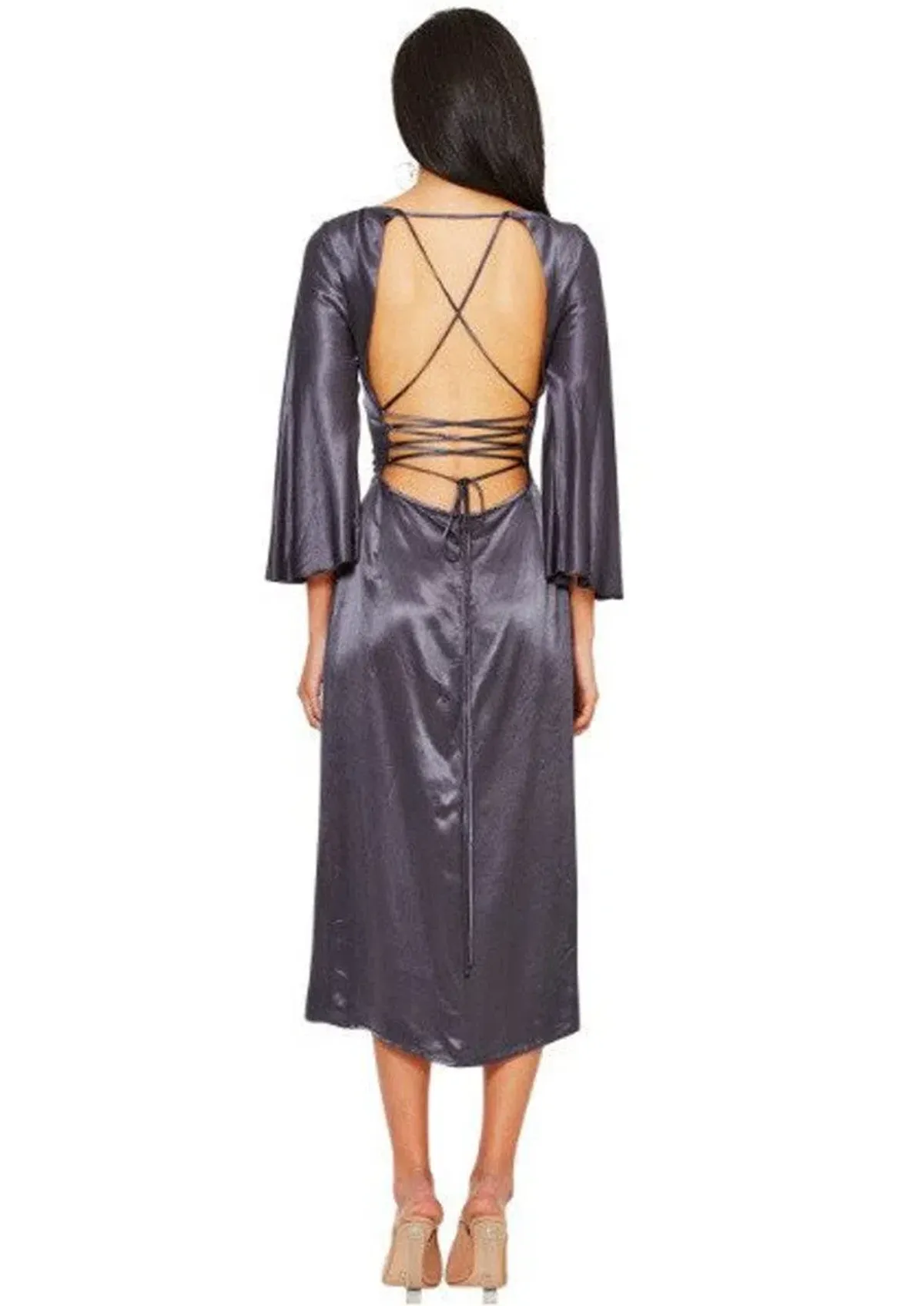 Bec and Bridge Slick Cowl Grey Dress Size 8 - Image 2