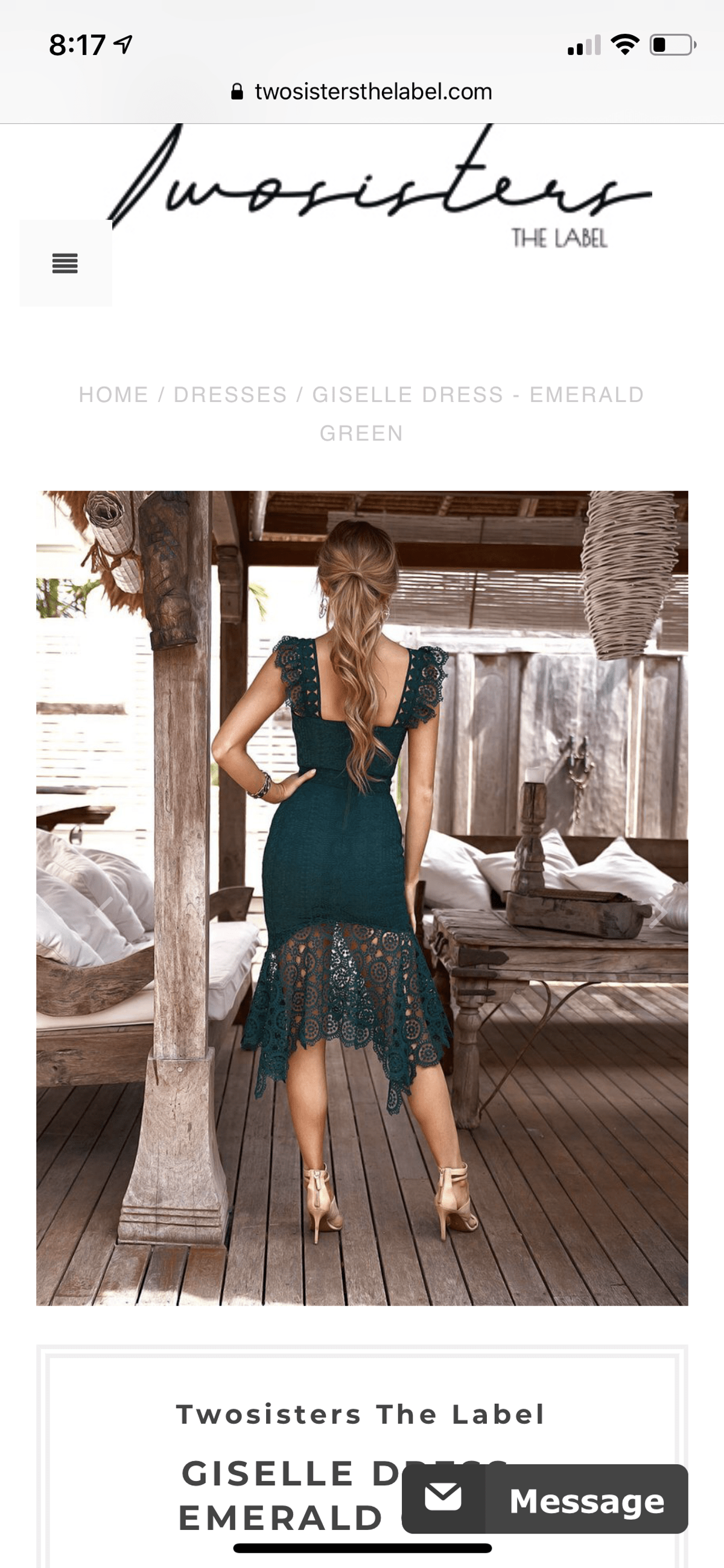 Giselle Green dress size 10 - Image 2