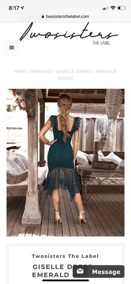 Giselle Green dress size 10 for rent on The Volte - image 2