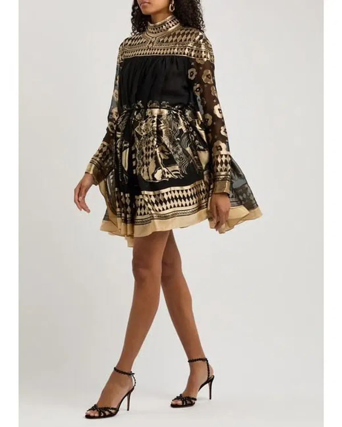 Zimmermann The Illustration Otto Mini Dress in Black/Tea Size OP/Au 6  - Image 3