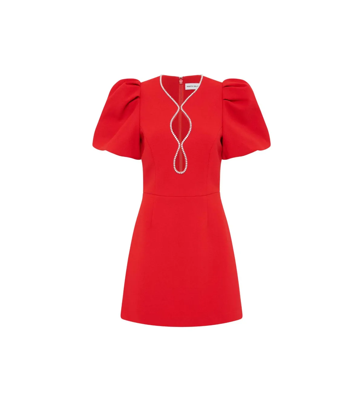 Rebecca Vallance Karina Puff Sleeve Mini Dress Red Size 8 - Image 3