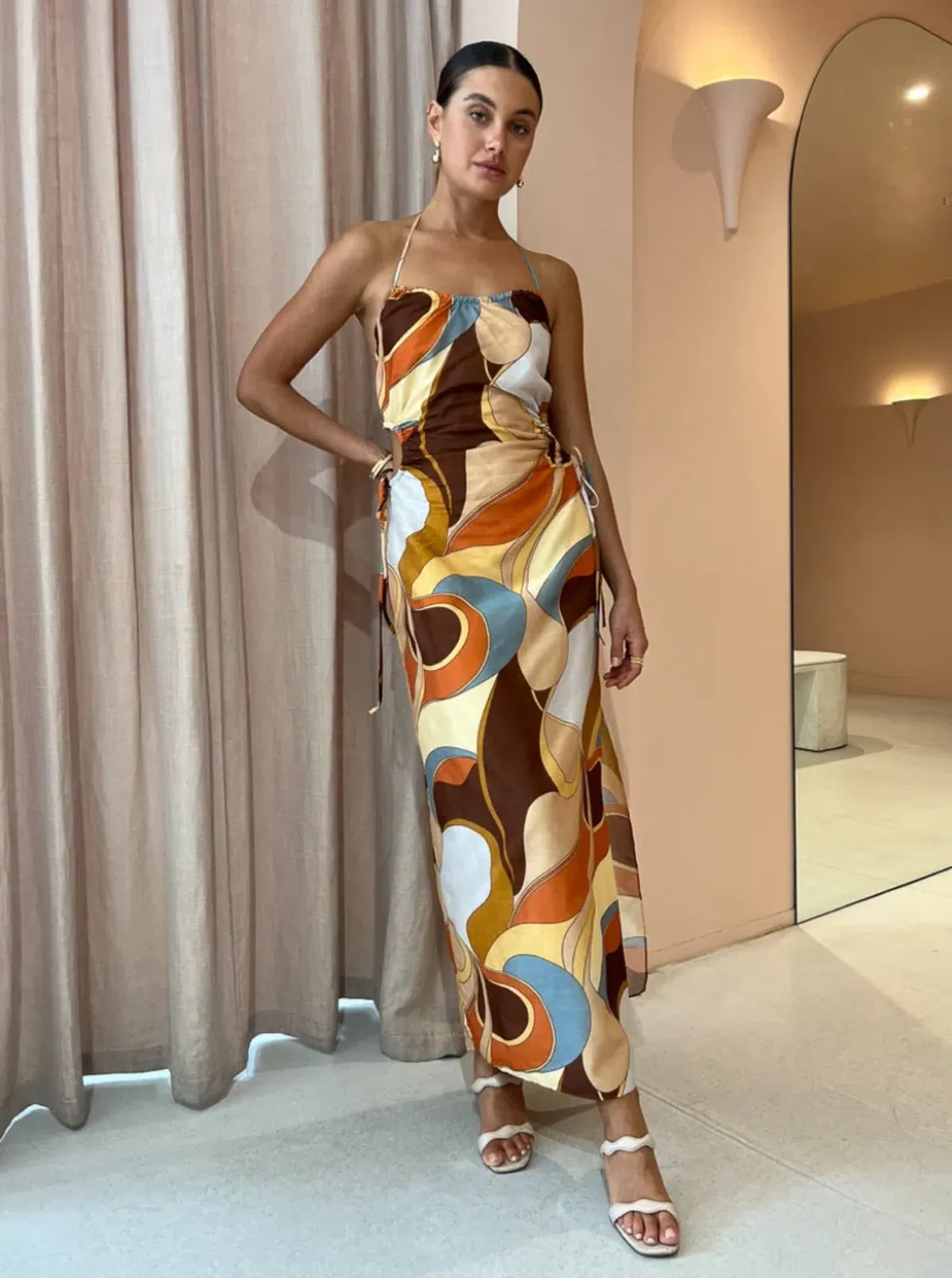 Sir The Label Vista Halter Midi Dress Multi Size 1 /Au 8 - Image 1