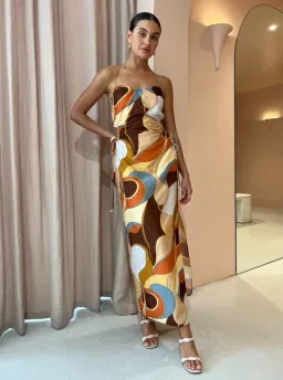 Sir The Label Vista Halter Midi Dress Multi Size 1 /Au 8 for rent on The Volte - image 1