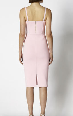 Scanlan Theodore Crepe Knit Bustier Dress Pink Size 8 for rent on The Volte - image 3