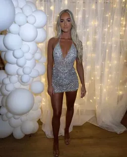 Portia and Scarlett Armani Mini Dress Silver Size 6 for rent on The Volte - image 4