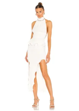 Dion Lee Chain Pleat Halter Top and Fluted Slit Midi Skirt Set Ivory Size 8 for rent on The Volte - image 1