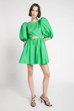 Aje Colette Abstract Cut Out Mini Dress Green Size 14 for rent on The Volte - image 1