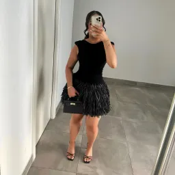 Aje Rushes Raffia Knit Mini Dress Black Size M / AU 10 for rent on The Volte - image 5