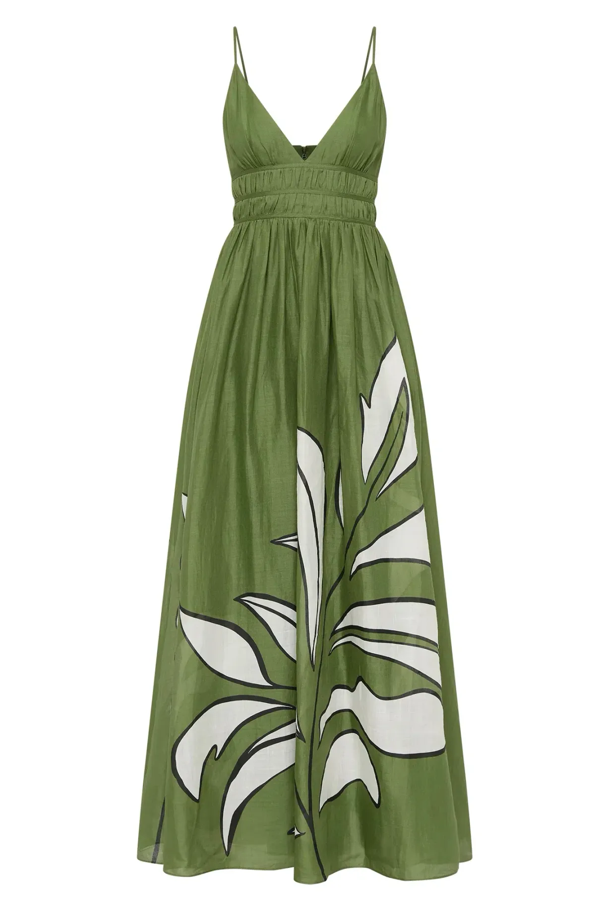 Aje Planetary Maxi Dress Abstract Fern Green Size 8 - Image 4