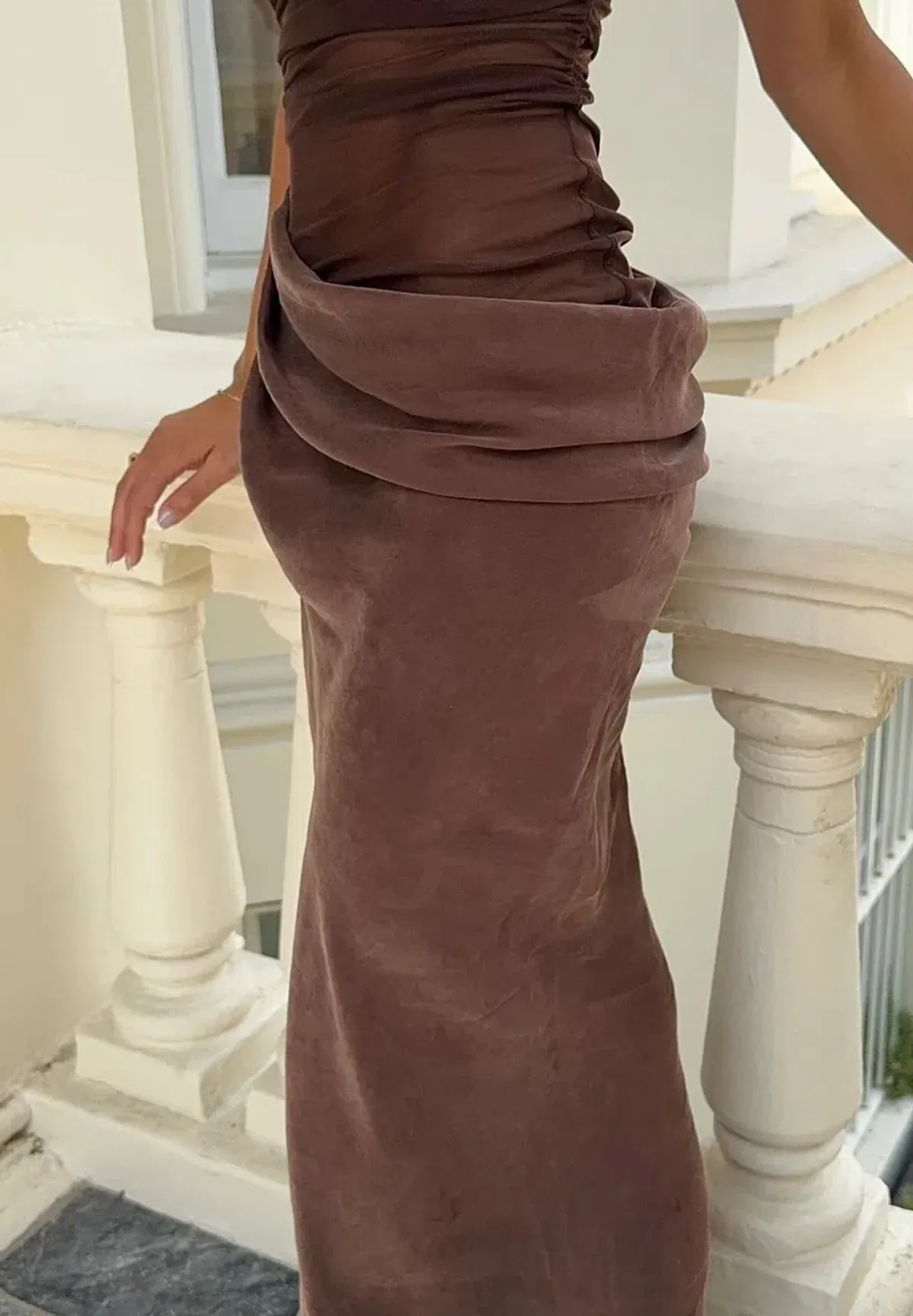 Benni Gina Maxi Dress Chocolate Brown Size 8 - Image 5