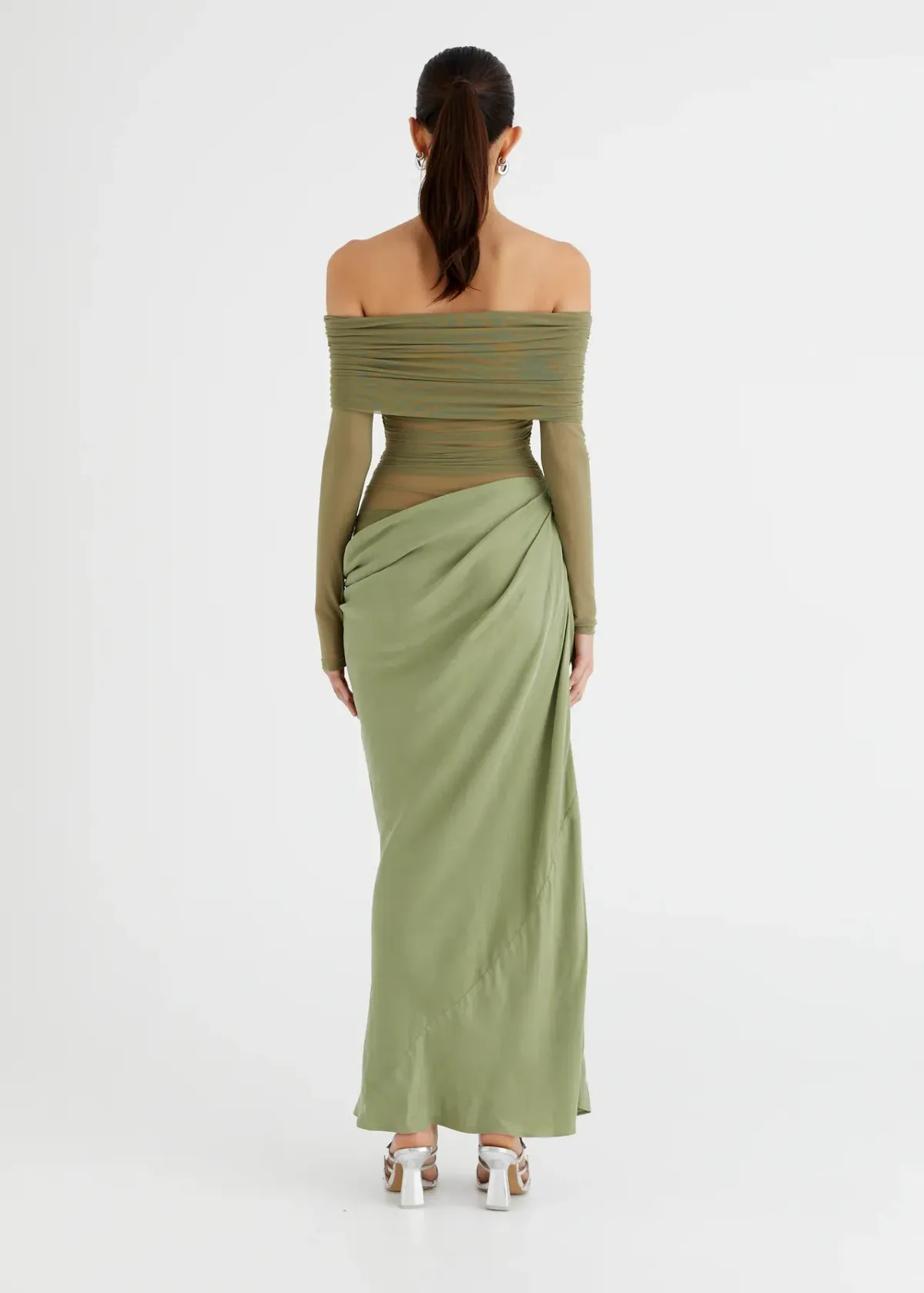 BENNI Yasmin Maxi Dress in Pistachio Size 8 - Image 3