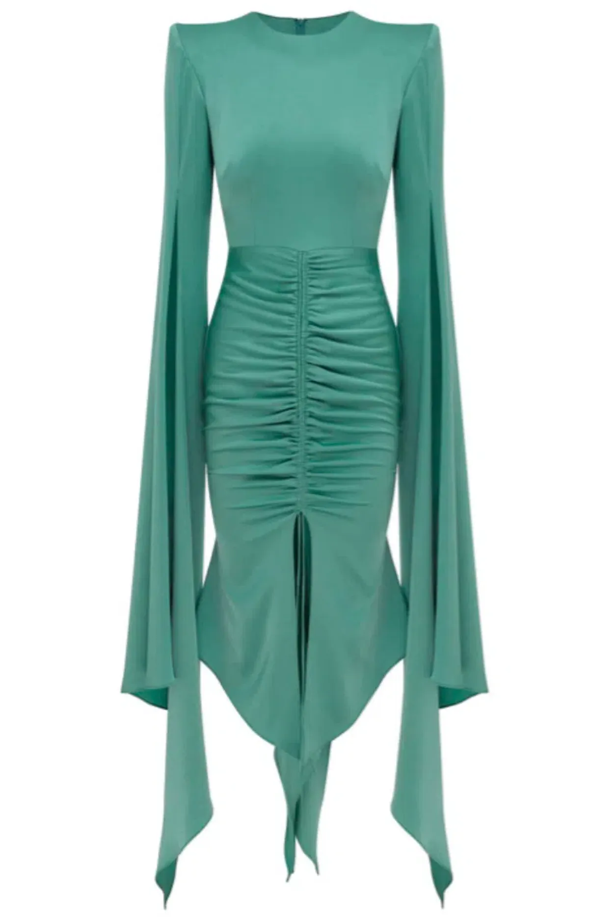 Alex Perry Powell Ruched Dress Teal Size 14 - Image 2