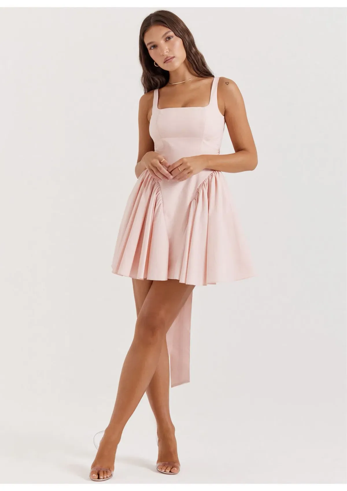 House of CB Florianne Bow Mini Dress Soft Peach Size 6 - Image 1