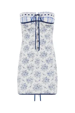 With Jean Sabrin Mini Dress Toile Papillon White Size M / AU 10 for rent on The Volte - image 1