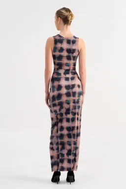 Suboo Shibori Sleeveless Reversible Twist Front Maxi Dress Tortoise Shell Size 10 for rent on The Volte - image 4