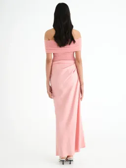 Benni Nico Off Shoulder Maxi Dress Candy Floss Size 8 for rent on The Volte - image 3