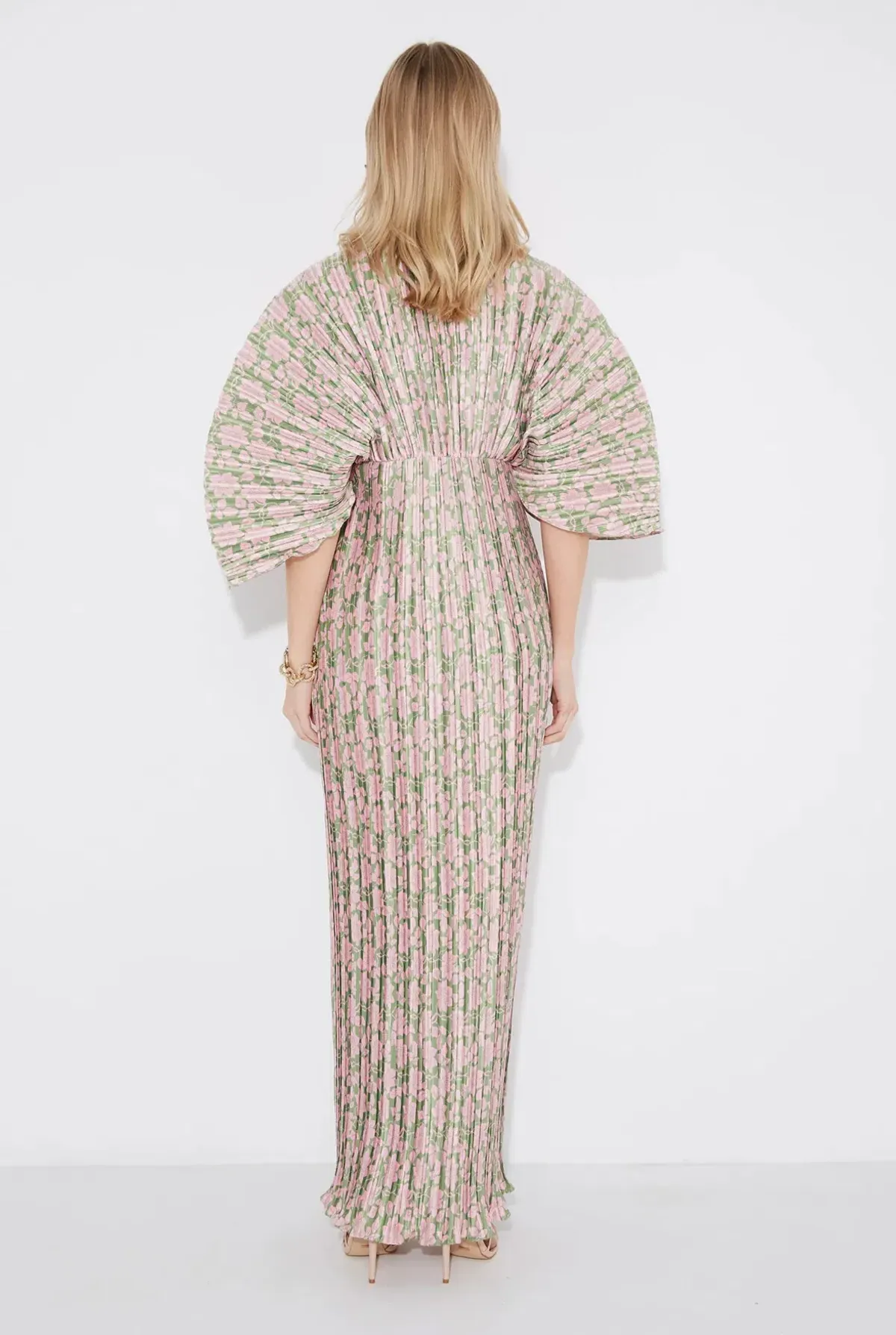 Sonya Moda Gianna Forever Dress Olive Pink Floral Size 8 - Image 3