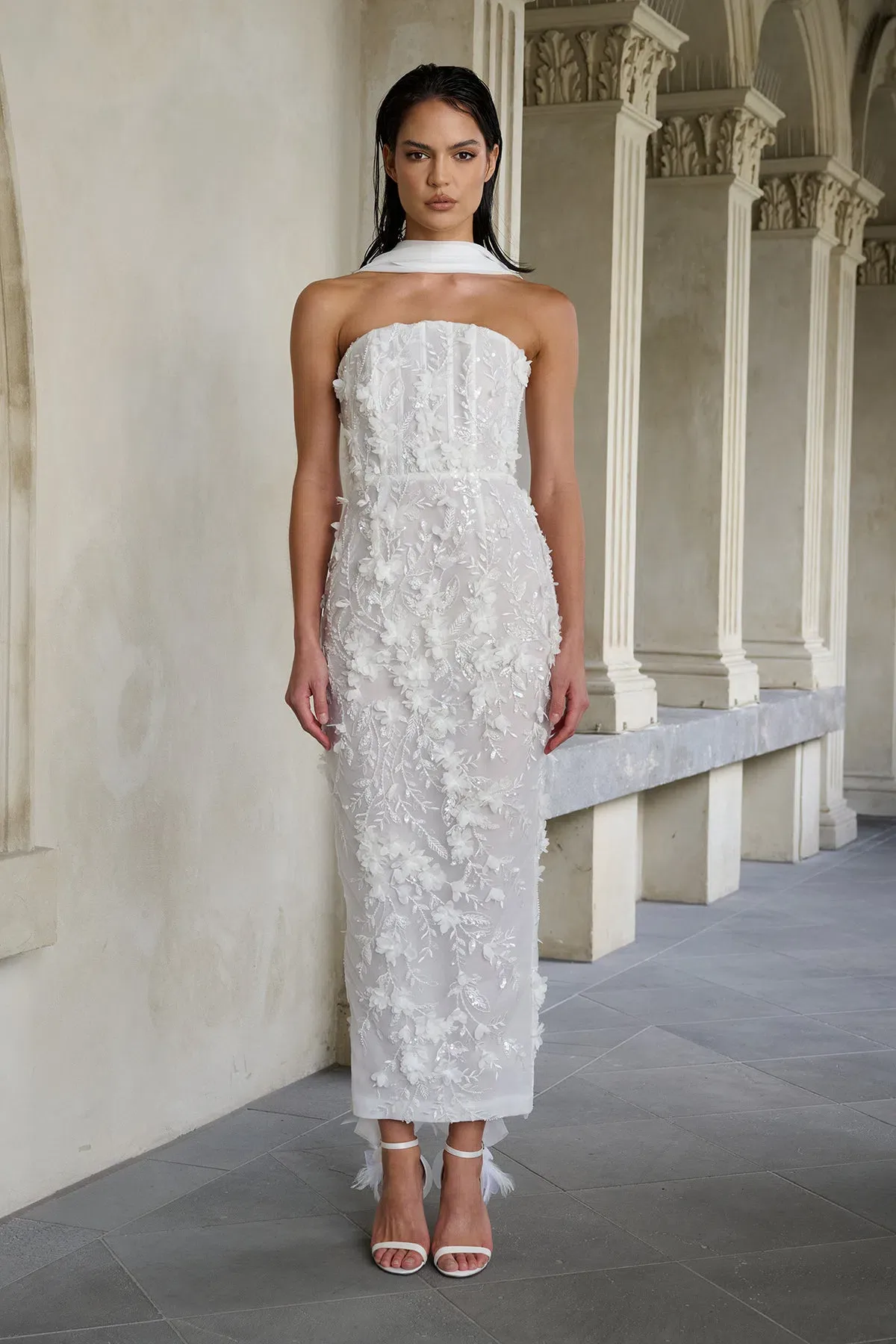 Eliya The Label Paulina Midi Dress White Size M / AU 10 - Image 1