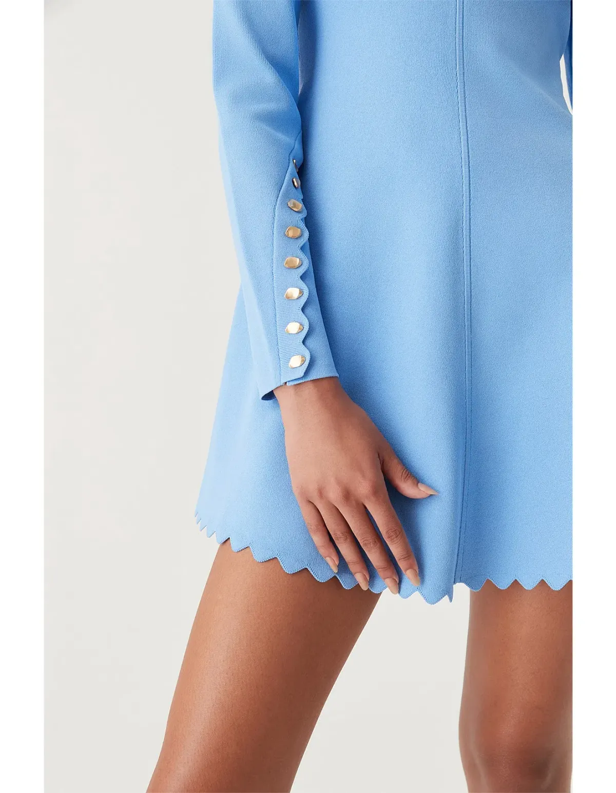 Aje Harmony Knit Mini Dress in Mist Blue Size AU 8 - Image 4