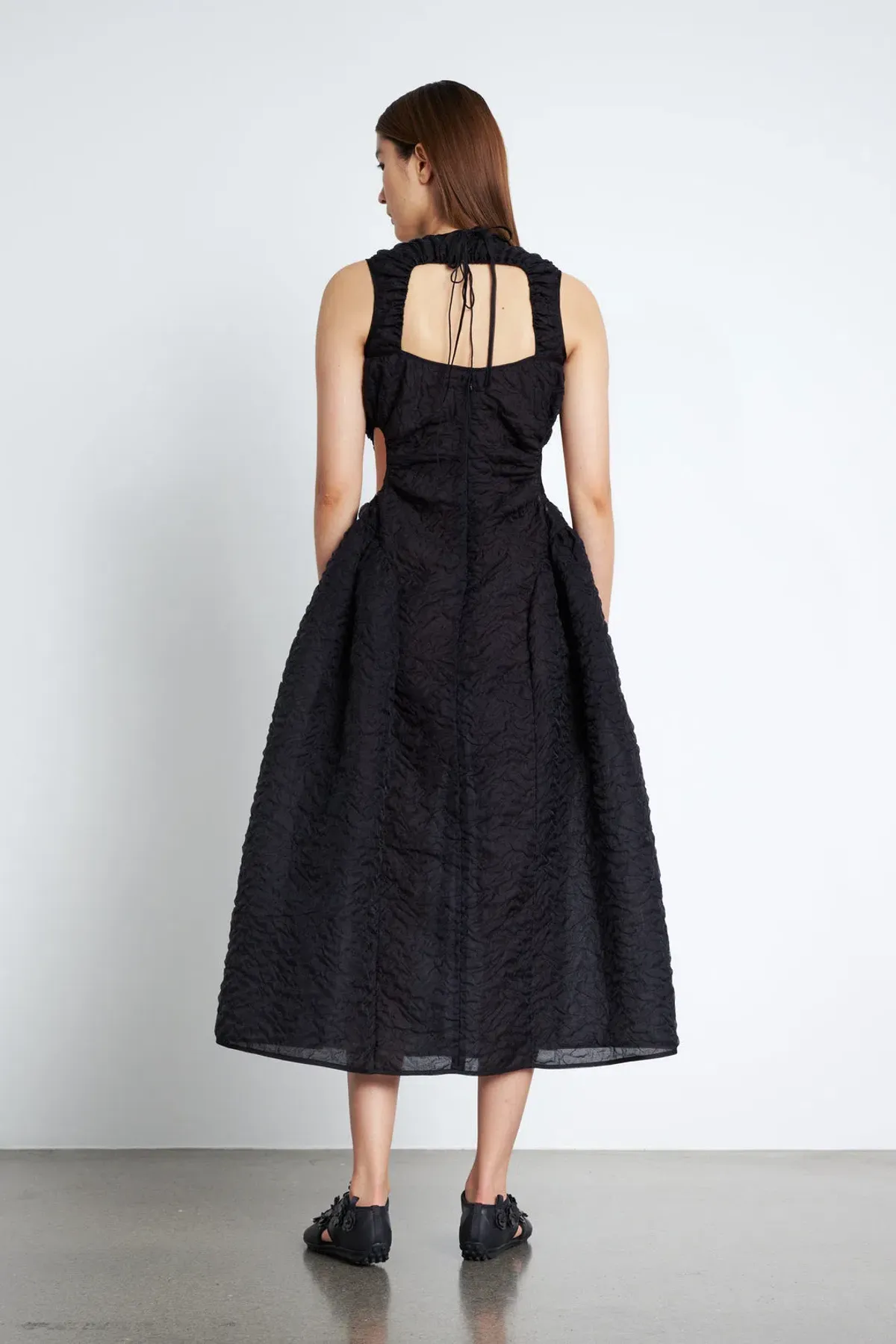 Cecilie Bahnsen Samara Midi Dress Black Size 8 - Image 2