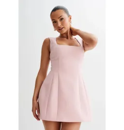 Meshki Lysandre Crepe Mini Dress Baby Pink Size XS / AU 6 for rent on The Volte - image 2