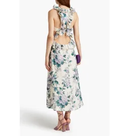 Zimmermann Cassia Ruffle Midi Dress Hydrangea Floral Size 2 / AU 12  for rent on The Volte - image 2