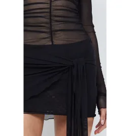 Bec & Bridge Marina Semi-Sheer Stretch Mini Dress Black Size AU 6 for rent on The Volte - image 3