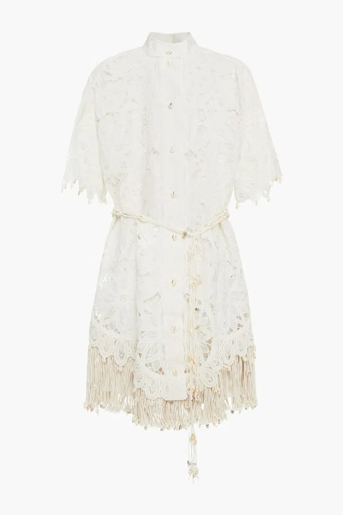 Zimmermann Wavelength Shirt Dress Ivory Size 0 / AU 8 - Image 3