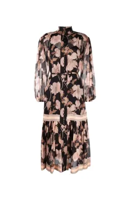 Zimmermann Concert Peonies Panelled Midi Dress Black Peonies Size 0 / AU 8  for rent on The Volte - image 4