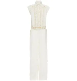 Zimmermann Moncur Studded Jumpsuit Ivory Size 0 / AU 8  for rent on The Volte - image 4