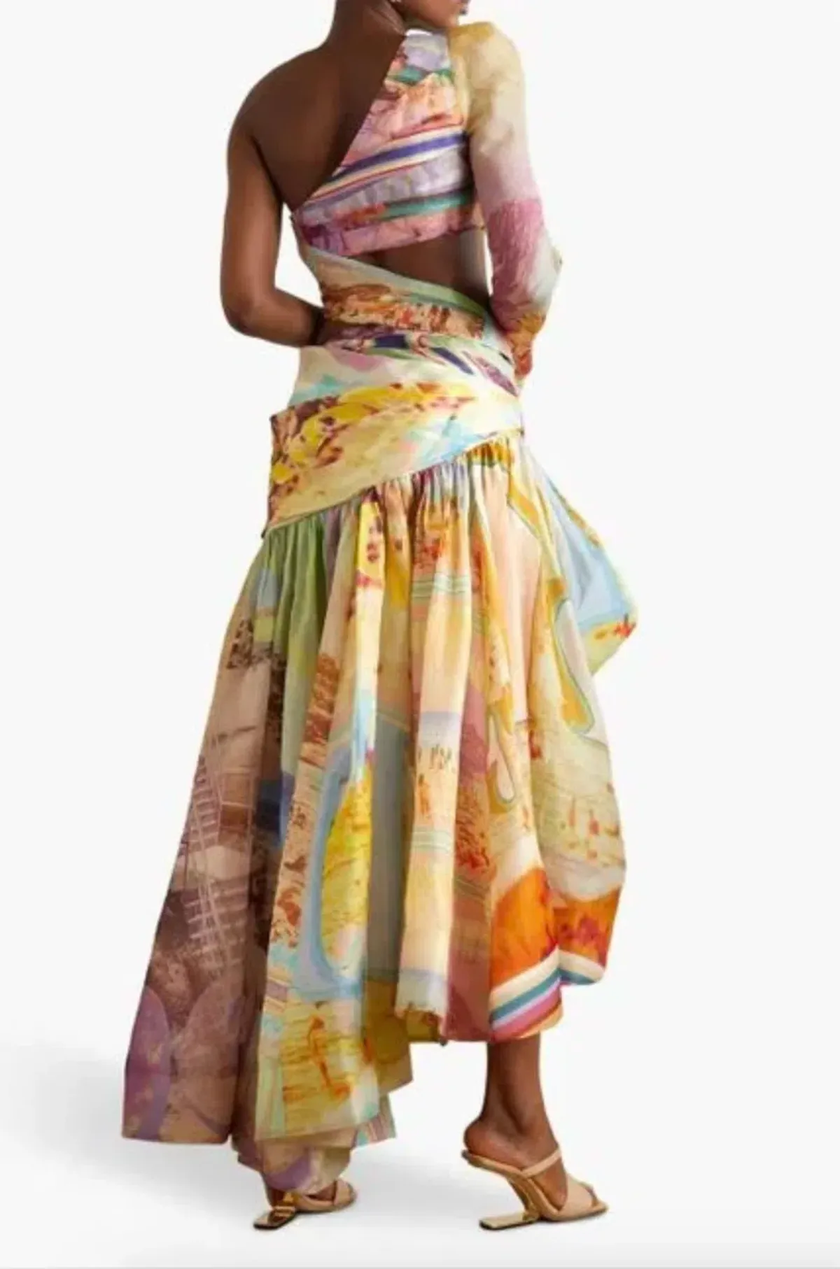 Zimmermann Tama Asymmetric Cut Out Dress Poster Print Size 0 / AU 8  - Image 3