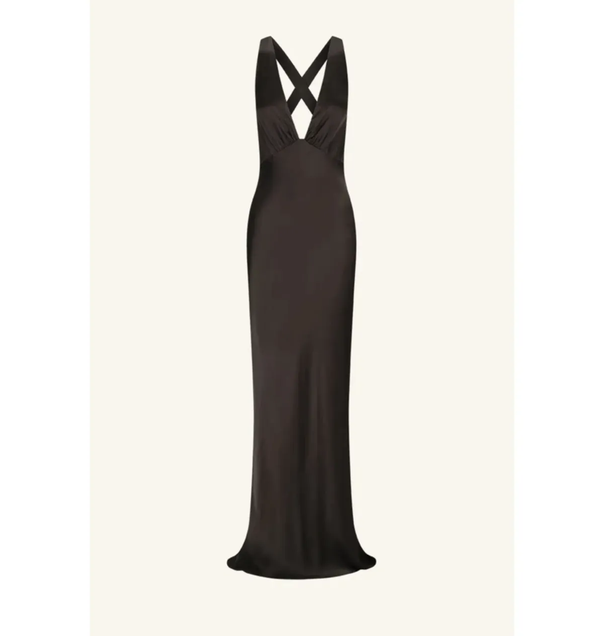 Shona Joy La Lune Plunged Cross-Back Gown Black Size AU 8 - Image 4