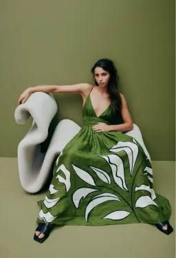 Aje Planetary Maxi Dress Abstract Fern Size 10 for rent on The Volte - image 4