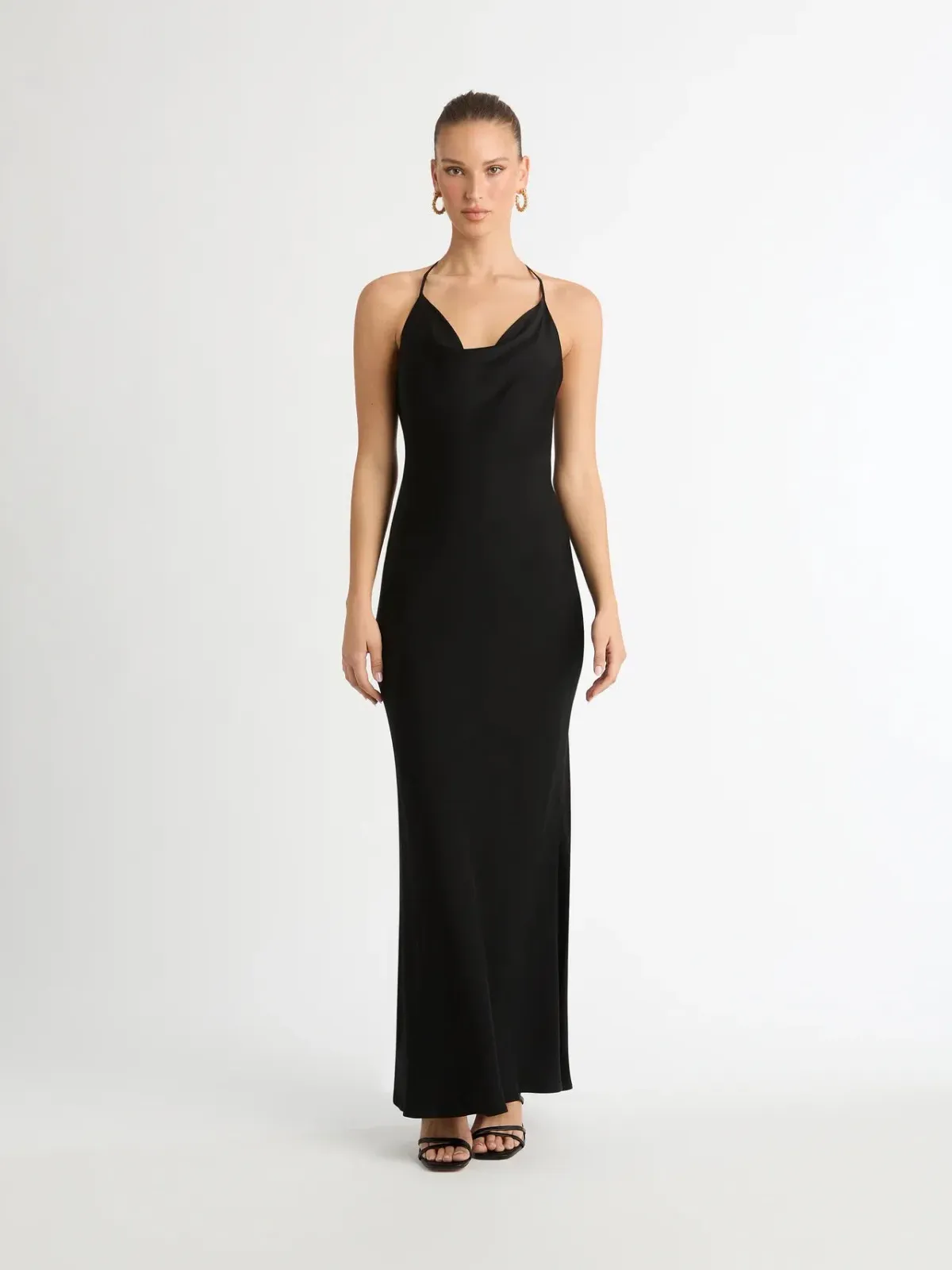 Sheike Ivy Draped Maxi Dress Black Size 10 - Image 1