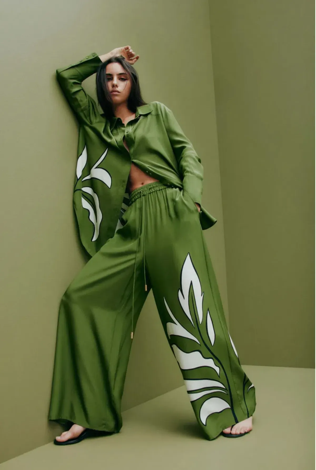 Aje Planetary Silk Oversized Shirt & Pants Set Size 12 - Image 1