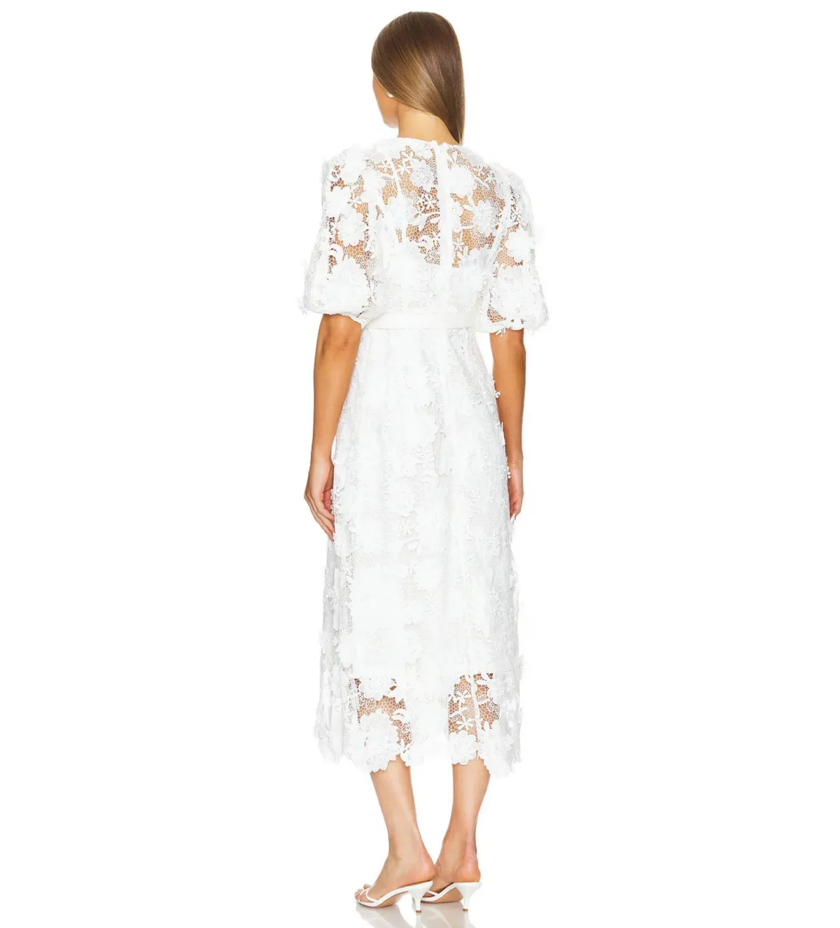 Zimmermann The Halliday Lace Flower Dress In Ivory Size 2/ Au12  - Image 2